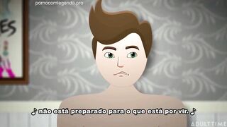 Stepsister masturbates while watching TV and ends up having sex