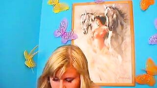 Curvy Blonde MILF's Webcam Striptease