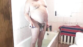 In bathroom stepdaughter shaves balls stepdad, masturbates cock and he cum. Cumshot. Handjob. Fingering. Masturbation dick. Big natural tits. Hairy pussy. Family. Taboo. Old and young. Family Nudism