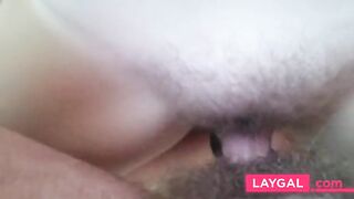 Hairy Amateur Squirter Covered in Cum