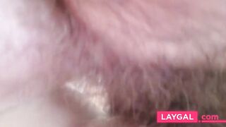 Hairy Amateur Squirter Covered in Cum