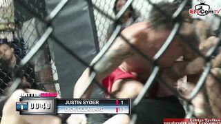 Skinny turkish brunette teen fucks in a boxing ring