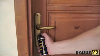 DADDY4K. Special meeting with guy’s fiancee ended up his old man fucking her