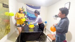 Real homemade threesome between friends, two women and a man