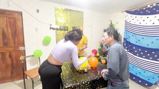 Real homemade threesome between friends, two women and a man