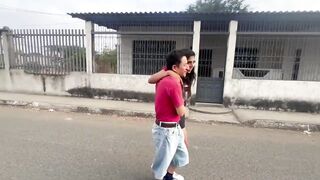 Sex in a public park, an old man and two young busty women with big asses - REAL AMATEUR HOMEMADE THREESOME