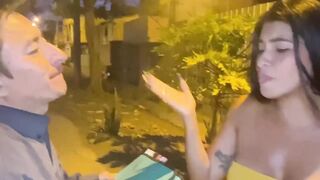 The old evangelical pastor gives a blowjob to a perverted young woman, REAL HOMEMADE AMATEUR