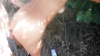 Stepson Walks on Beach as Stepdad Anal Fucks Mom in Bushes