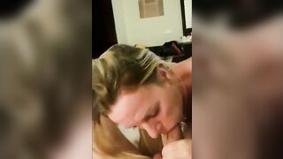 Rough Blowjob from a European Amateur Brunette MILF Girl