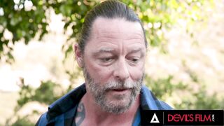 DEVILS FILM - Handyman Fucks Sexy Teen Penelope Kay Behind Her Stepmom's Eyes