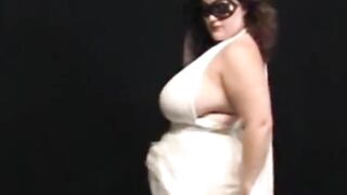 Big-Titted BBW Strips Out of Her White Dress