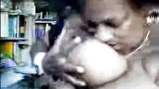 Ebony Granny with Huge Tits on Webcam