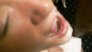 Amateur Facial Bukkake on Cum-Loving Slut