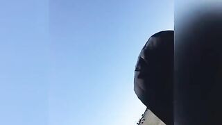 Smoking Latina with Big Tits at an Italian Beach