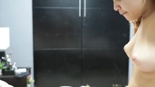 Bony knows how to ask her stepfather for help. Part 1. Makes his cock hard