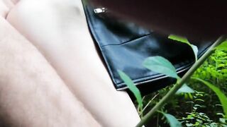 Leather-Jacketed Girl Gets Fucked Outdoors by a Big Cock