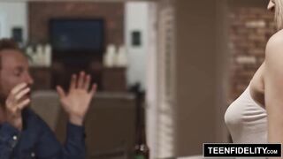 TEENFIDELITY Kate England Plays Strip Poker With StepDad