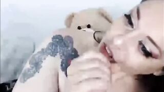 Sloppy Blowjob with Big Tits Latina on Webcam