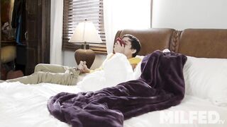 Mature StepMom Caught her Stepson Masturbating with her Lingerie