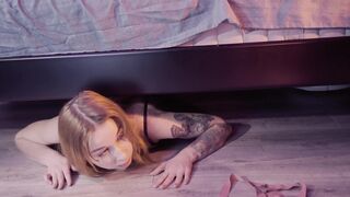 Shares bed with Step Mom while Step Sister hides under the Bed