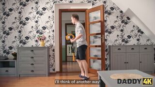 DADDY4K. Daddy’s stepson is dating a hot girl with big tits, so Daddy fucked her