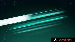 DEVILS FILM - Naughty Busty Stepmom Victoria Lobov Makes Her Stepson Eat Cereal With Her Tits