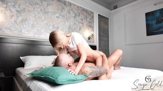 Stepsister caught stepbrother jerking off and fucked him 4K