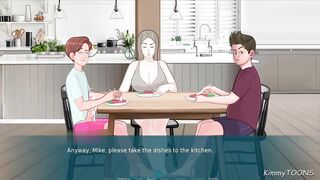 Stepmom suck stepson's Huge cock under the dinner table - kimmytoons