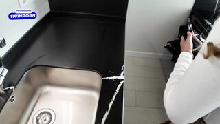 He found his busty stepsister's wet panties and he got horny