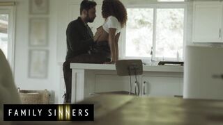 FAMILY SINNERS - Beautiful Ebony Girl Offers To Suck Her Step Father's Big Throbbing Cock