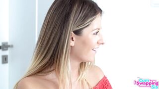 Hot Horny Blondes Ivi Rein & Rebecca Volpetti Seduce Stepbro to Join in for threesome