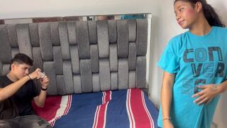 I take photos of my little stepsister naked, she gets horny and we end up fucking very hard