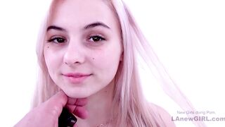 Sexy Blonde Teen swallows Step-dad's cum