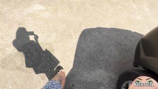 DAY - 12 Stepmom makes a DeepThroat to Stepson in the car to the ThroatPie