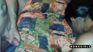 Girl Sucks White Cock, Hubby Films: Interracial Blowjob