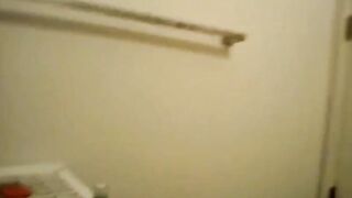 American Teen with Big Nipples Masturbates in the Bathroom