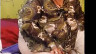 Spanking Her Big Mature Butt on Cam