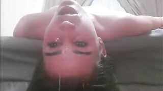 Upside-Down Throat Fucking: Hardcore Amateur Blowjob