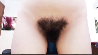 Webcam Whipping of a Hairy Bush Beauty