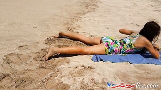 Sandy's Public Beach Adventure: BDSM, Toys & POV Fun!