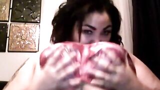 Anastasia Vanderbust Plays with her Big Tits Solo on Webcam