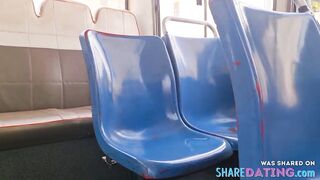 Exhibitionist Latina Babe Flashes on the Bus