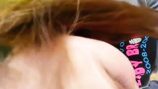 Busty Amateur Gives Roadside Blowjob