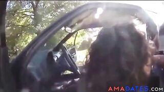 French Amateur Belle Gets Naughty in the Car