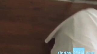 Nerdy Brunette's Webcam Blowjob in Lingerie