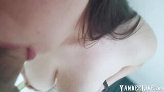 Big-Titted Latina Teen Gives Stepbrother a Blowjob and Handjob -2