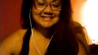 Busty Asian BBW fingers herself on webcam