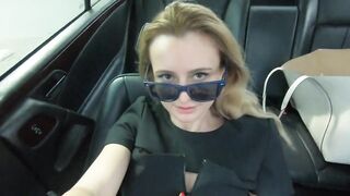 Russian Blonde Missmotivated Smokes and Masturbates in a Mercedes