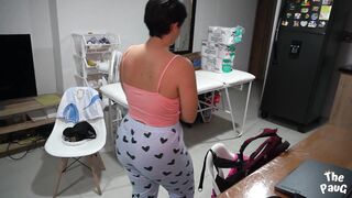 Neighbor comes into my room to clean it and asks me for a massage on her big ass