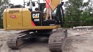 Magersüchtiger deutscher Amateur auf einem Bulldozer gefickt